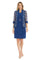 Mother of the Bride Dresses Mother of the Bride Short Geometric Print Jacket Dress Cobalt/White