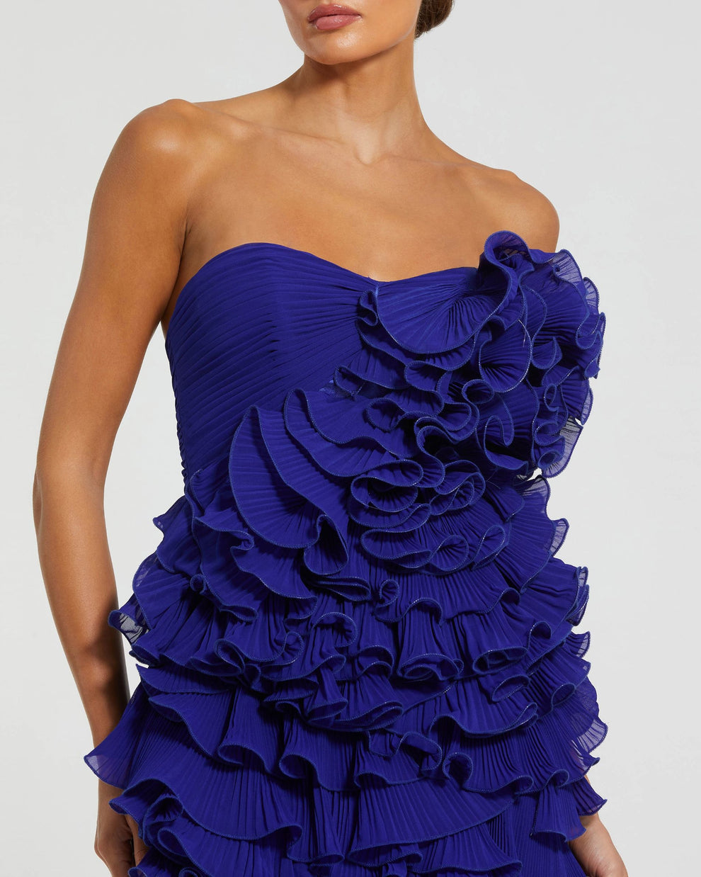 Cocktail Dresses Short Ruffle Mini Cocktail Dress Mac Duggal 11766 Cobalt