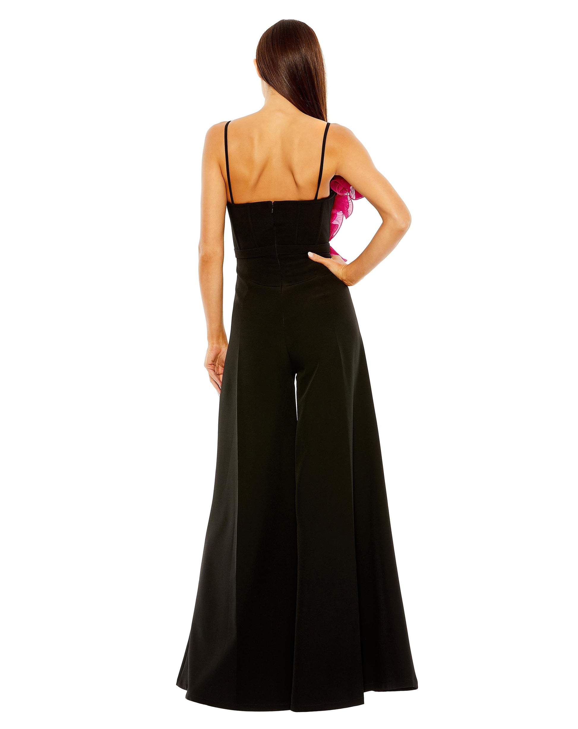 Mac Duggal 11767 Long Formal Ruffle Wide Leg Jumpsuit