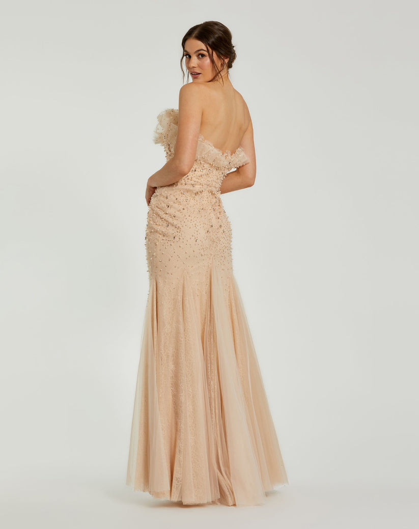 Mac Duggal 11774 Mermaid Long Formal Beaded Evening Prom Dress