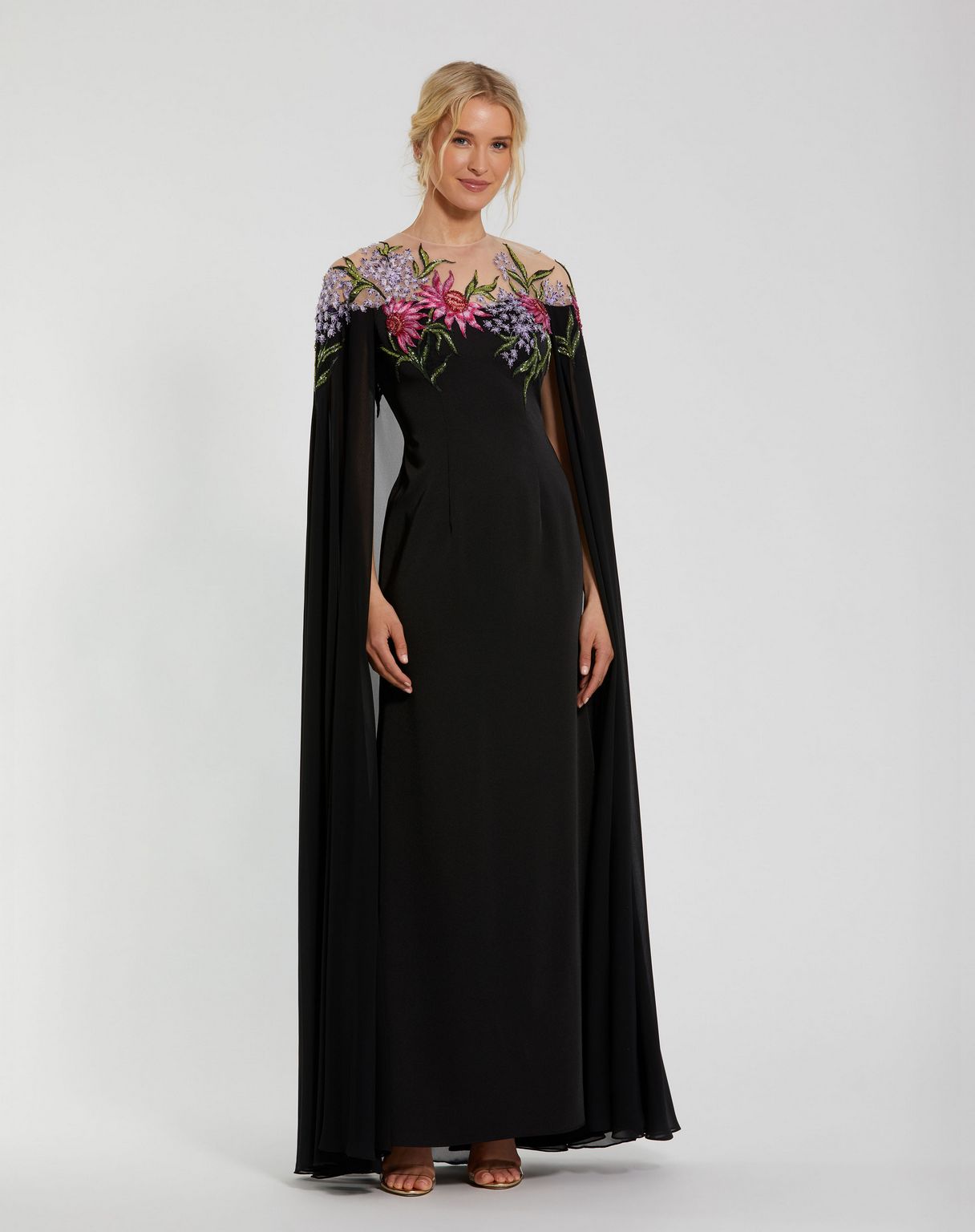 Mac Duggal 11798 Long Formal Evening Cape Dress