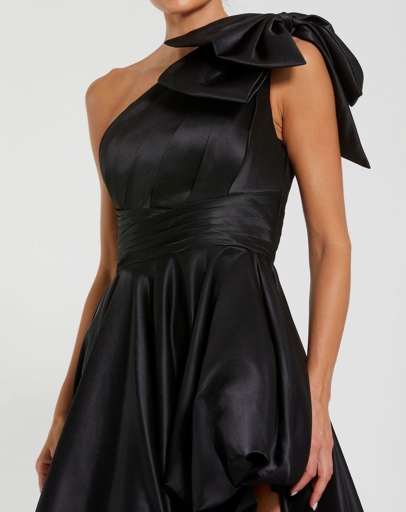 Prom Dresses A Line High Low Pleated Formal Prom Dress Black