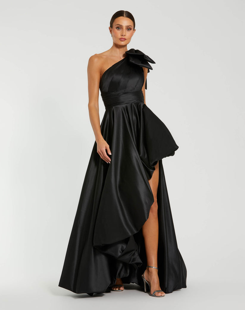 Mac Duggal 11800 A Line High Low Pleated Formal Prom Dress