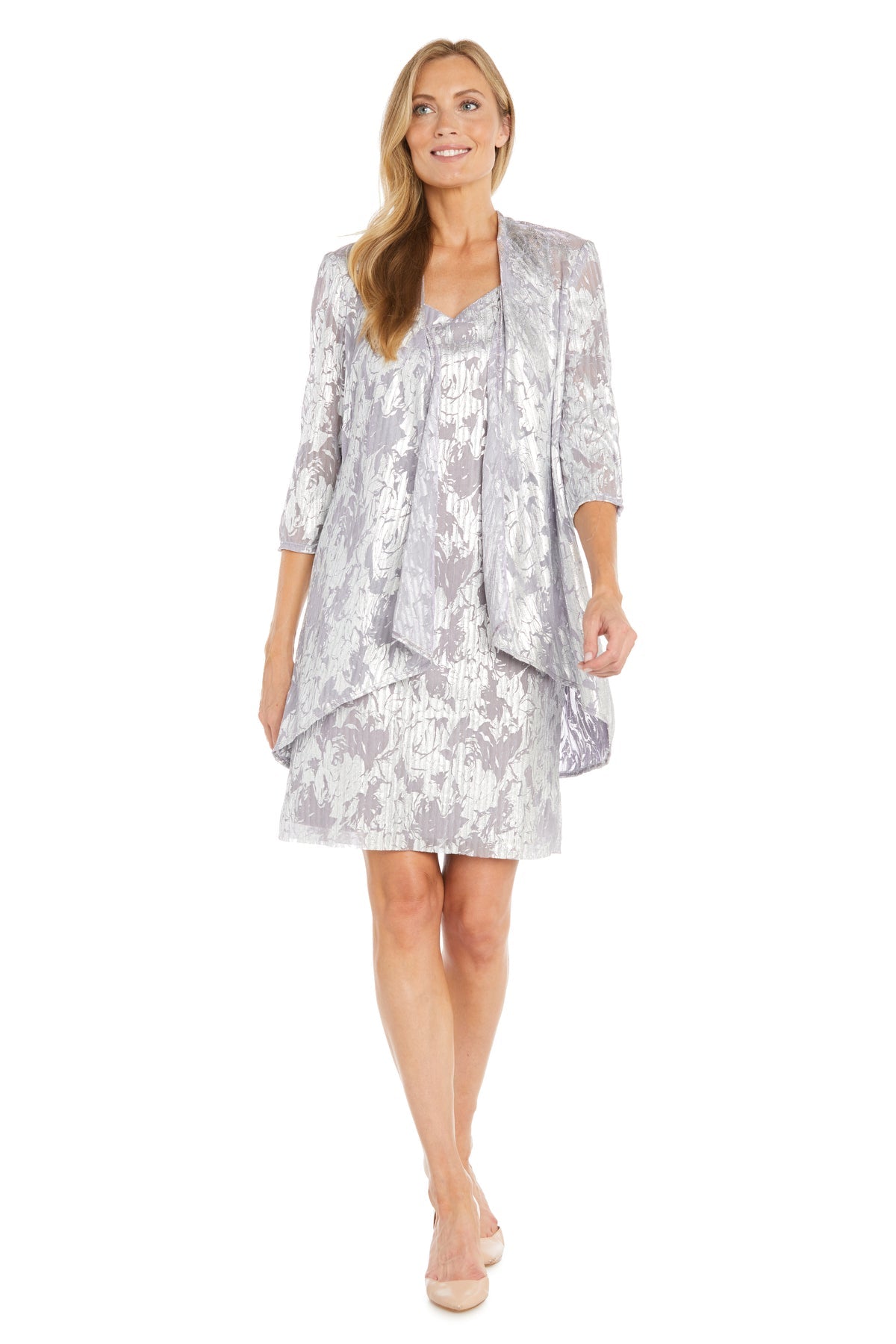 Mother of the Bride Dresses Short Mother of the Bride Jacket Dress Lavender/Silver