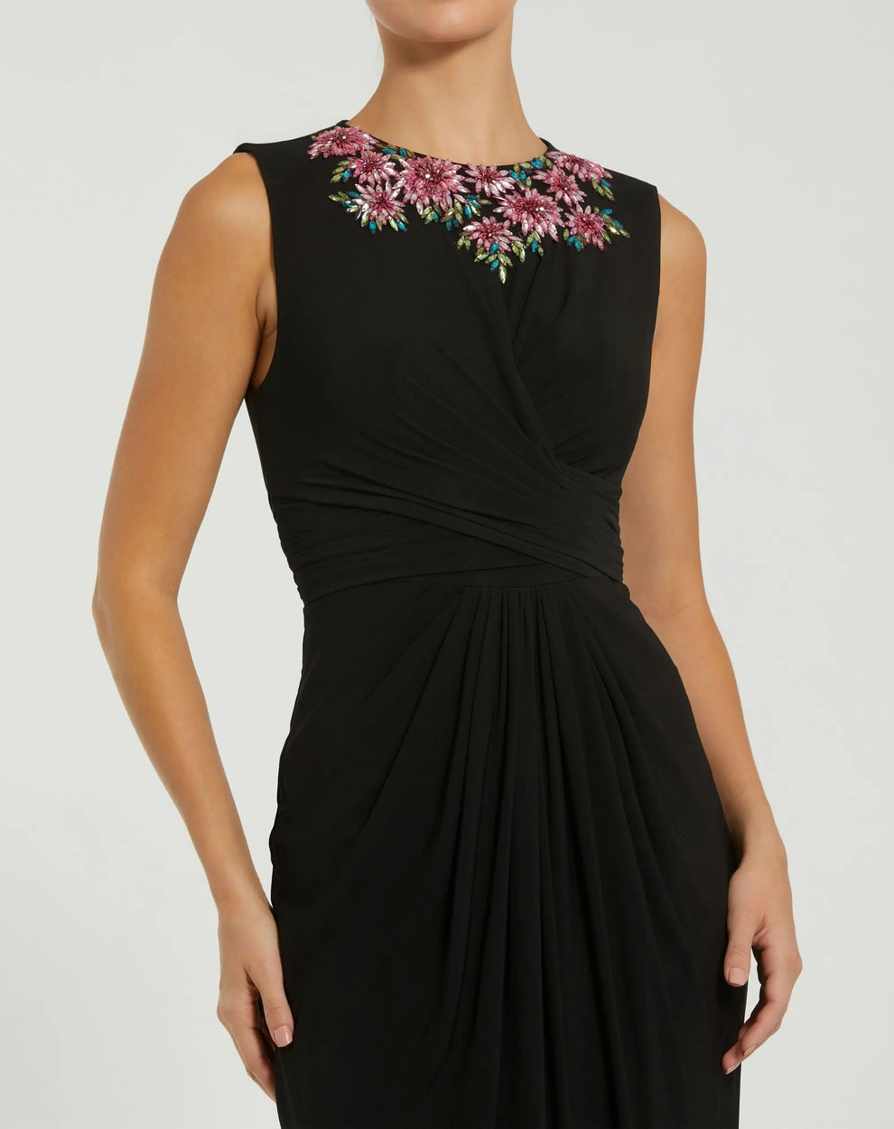 Embellished Sleeveless Jersey Gown by Mac Duggal 11815 in Black Multi