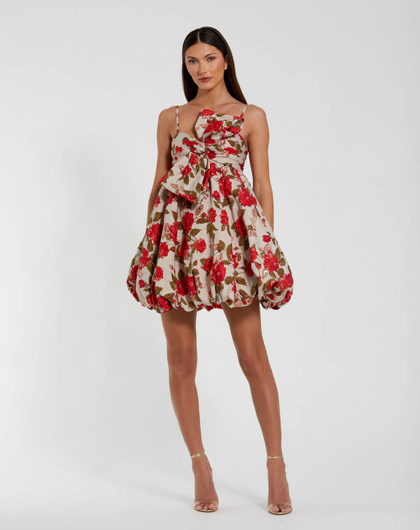 Floral Short Mini Dress Cocktail Mac Duggal 11822