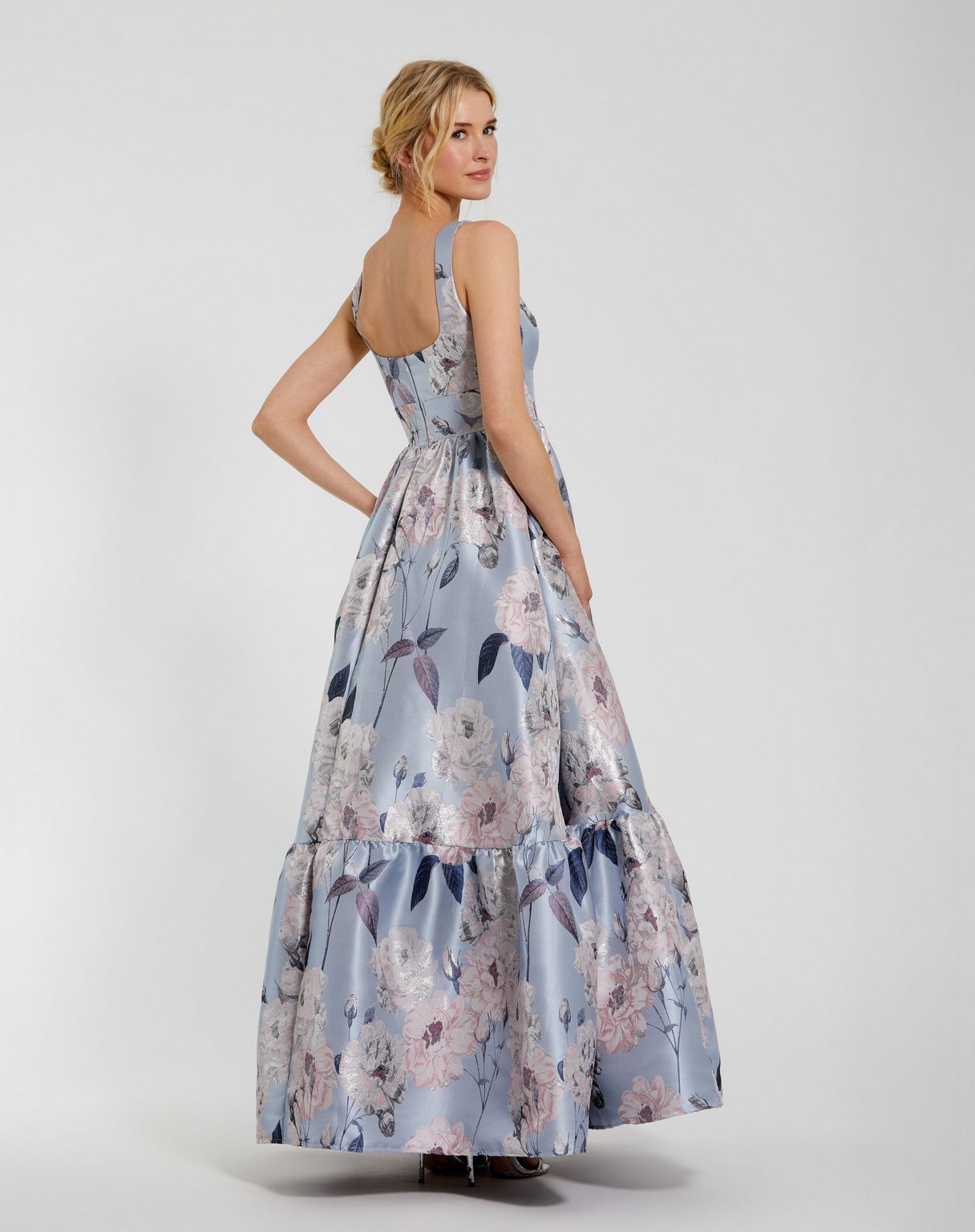 Mac Duggal 11826 Long Formal Floral Print Evening Prom Dress