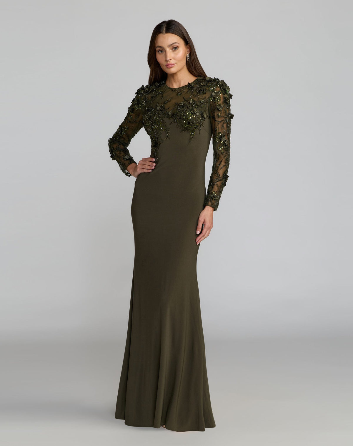 Illusion Floor-Length Lace Formal Sheath Mac Duggal 9911841P