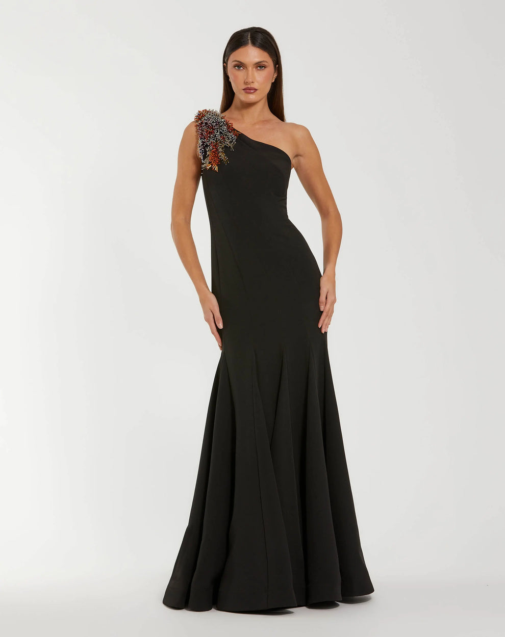 Mac Duggal 11843 Beaded Long Formal Mermaid Evening Gown