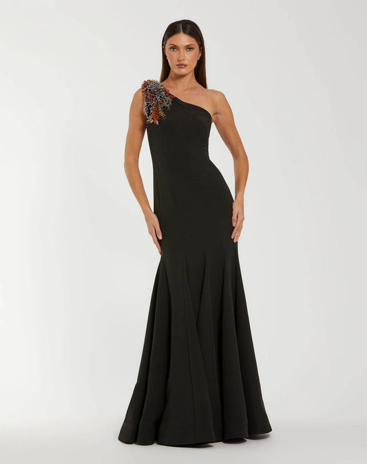 Formal Dresses Beaded Long Formal Mermaid Evening Gown Black