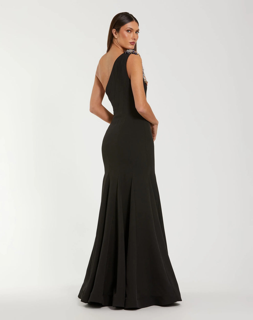 Mac Duggal 11843 Beaded Long Formal Mermaid Evening Gown