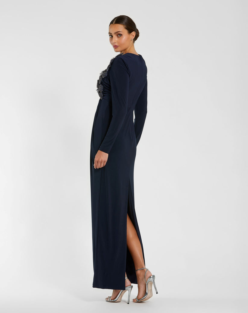 Mac Duggal 11850 Fitted Formal Long Sleeve Evening Dress