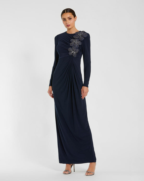Long Sleeve Formal Evening Dress Fitted Mac Duggal 11850