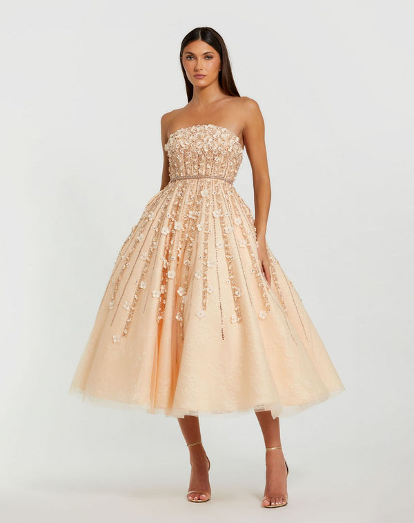 Lace Cocktail Dress Tea Length Mac Duggal 11865
