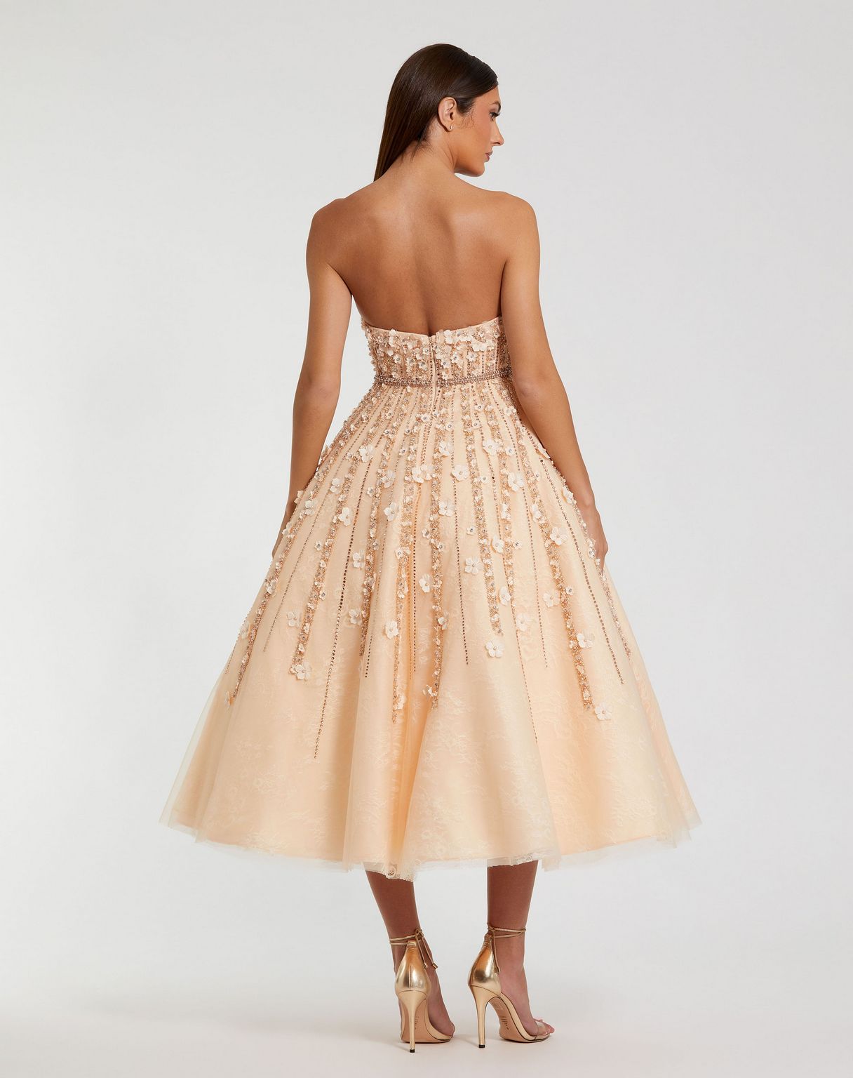 Mac Duggal 11865 Cocktail Lace Tea Length Dress
