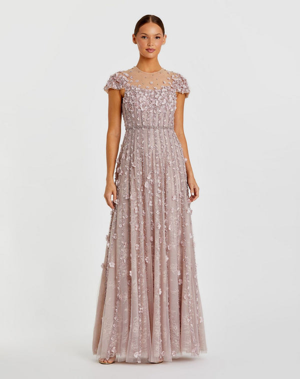 Long Lace Evening Dress A Line Mac Duggal 11866
