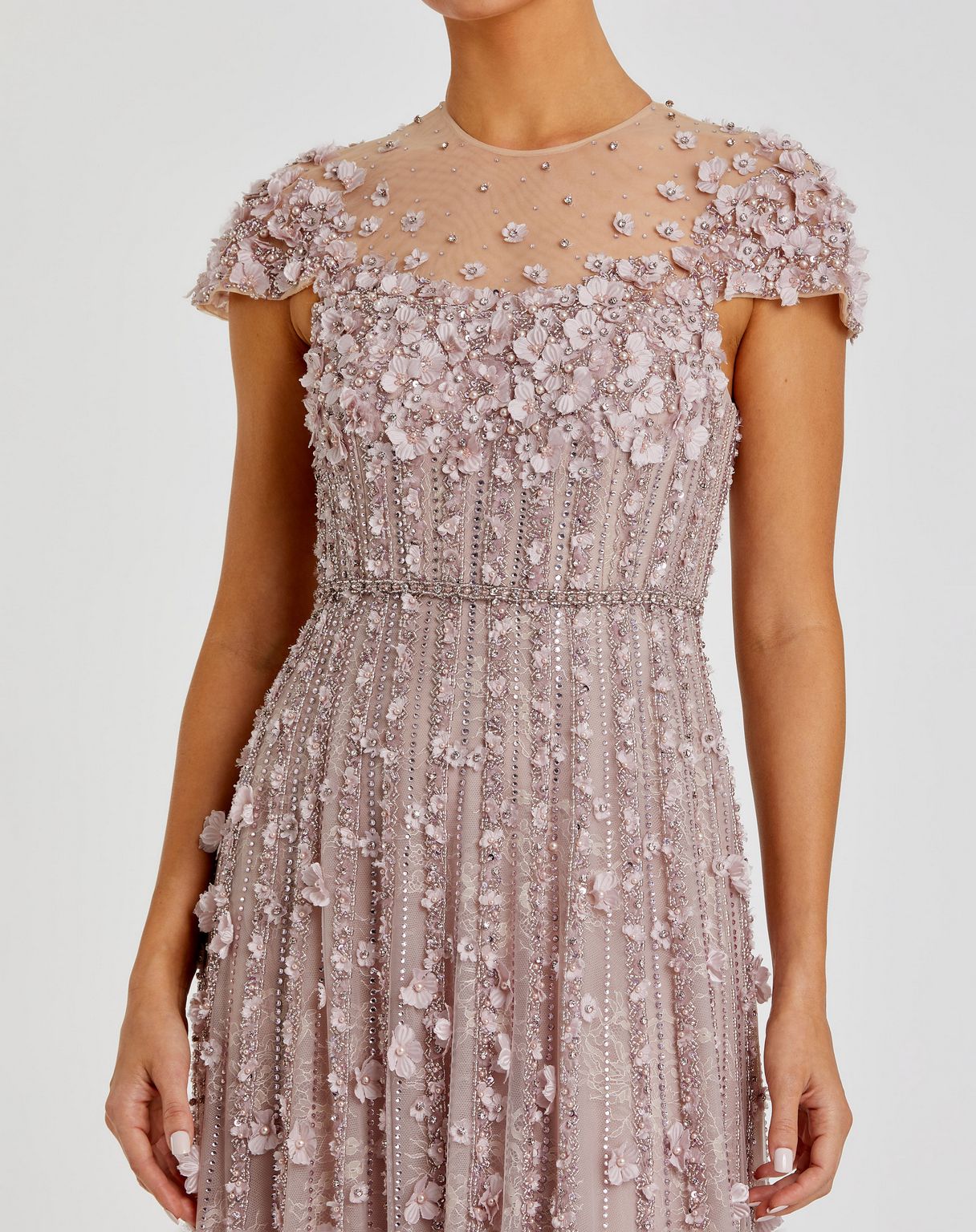 Mac Duggal 11866 Long Formal A Line Lace Evening Dress