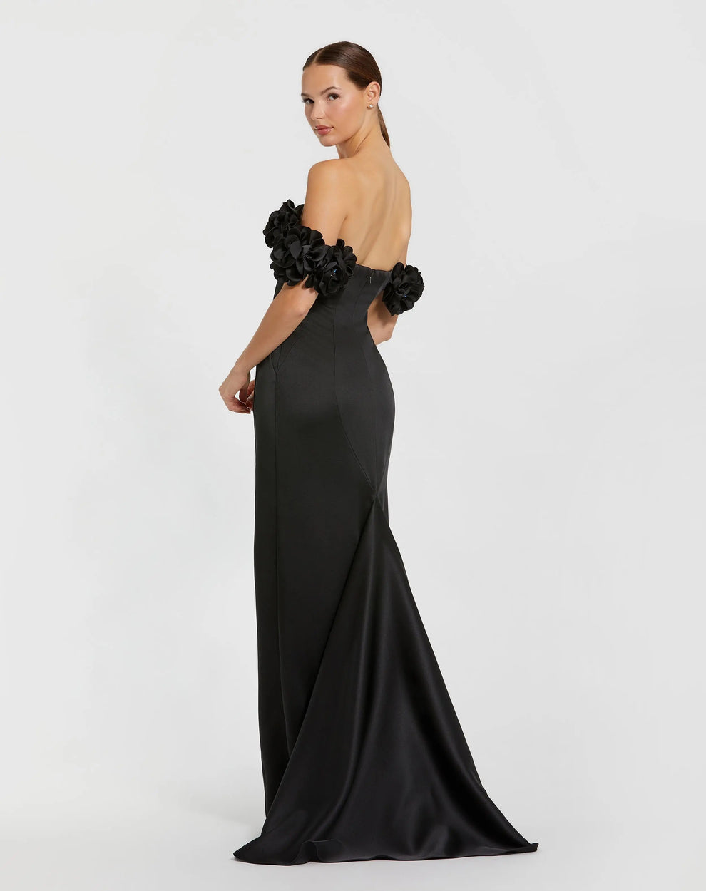 Prom Dresses Long Formal 3D Floral Prom Dress Black 