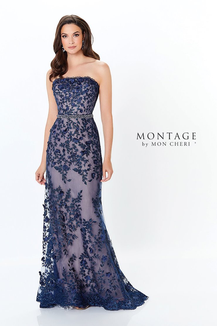 Montage 118961 Long Metallic Lace Evening Mother of the Bride Dress