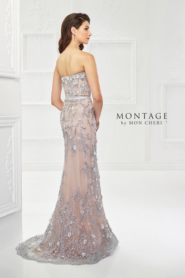 Montage 118961 Long Metallic Lace Evening Mother of the Bride Dress