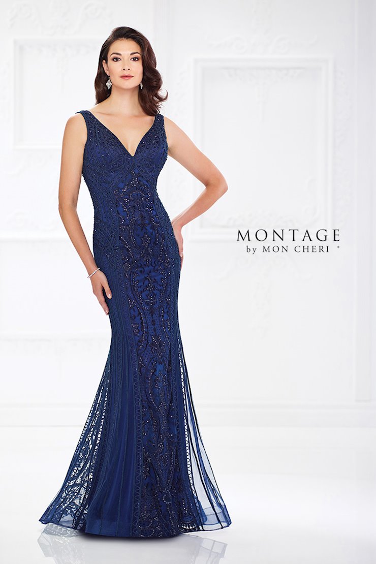 Montage 118975 Beaded Long Fit Formal Dress