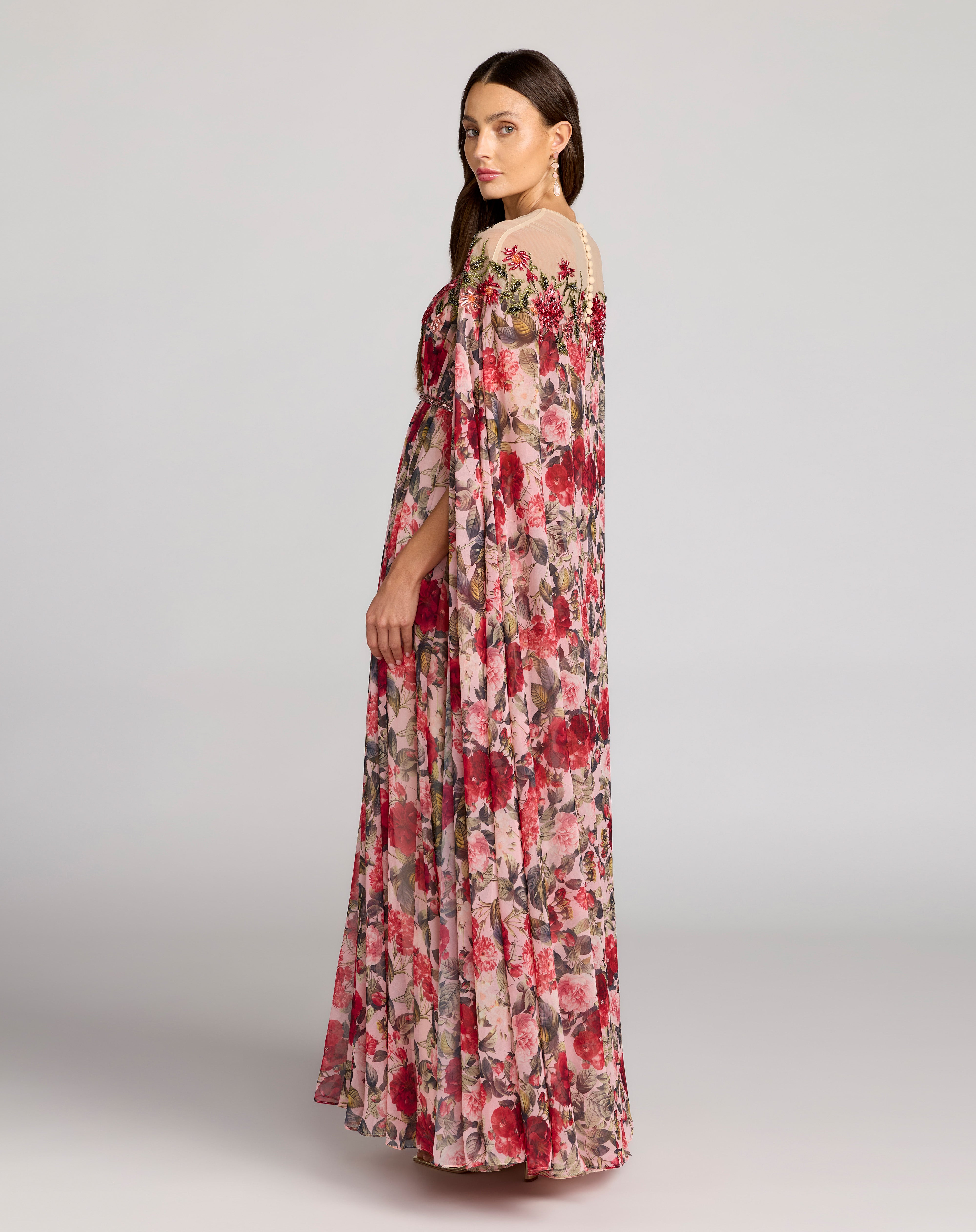 Illusion Floor-Length Chiffon Formal A-Line Mac Duggal 11907