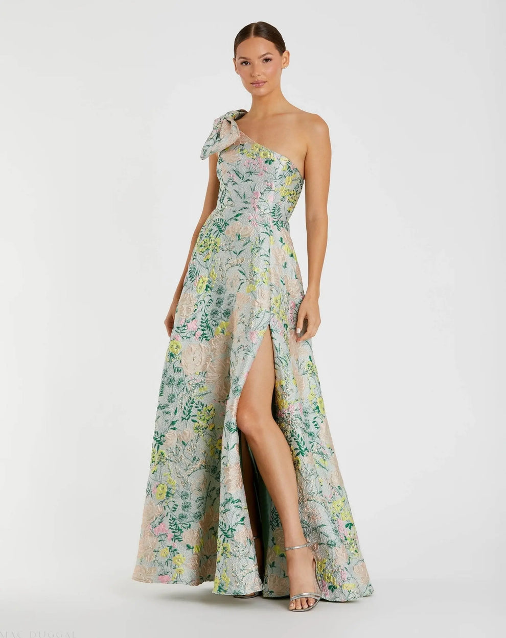 One-Shoulder Floor-Length Lace Formal A-Line Mac Duggal 9911919P