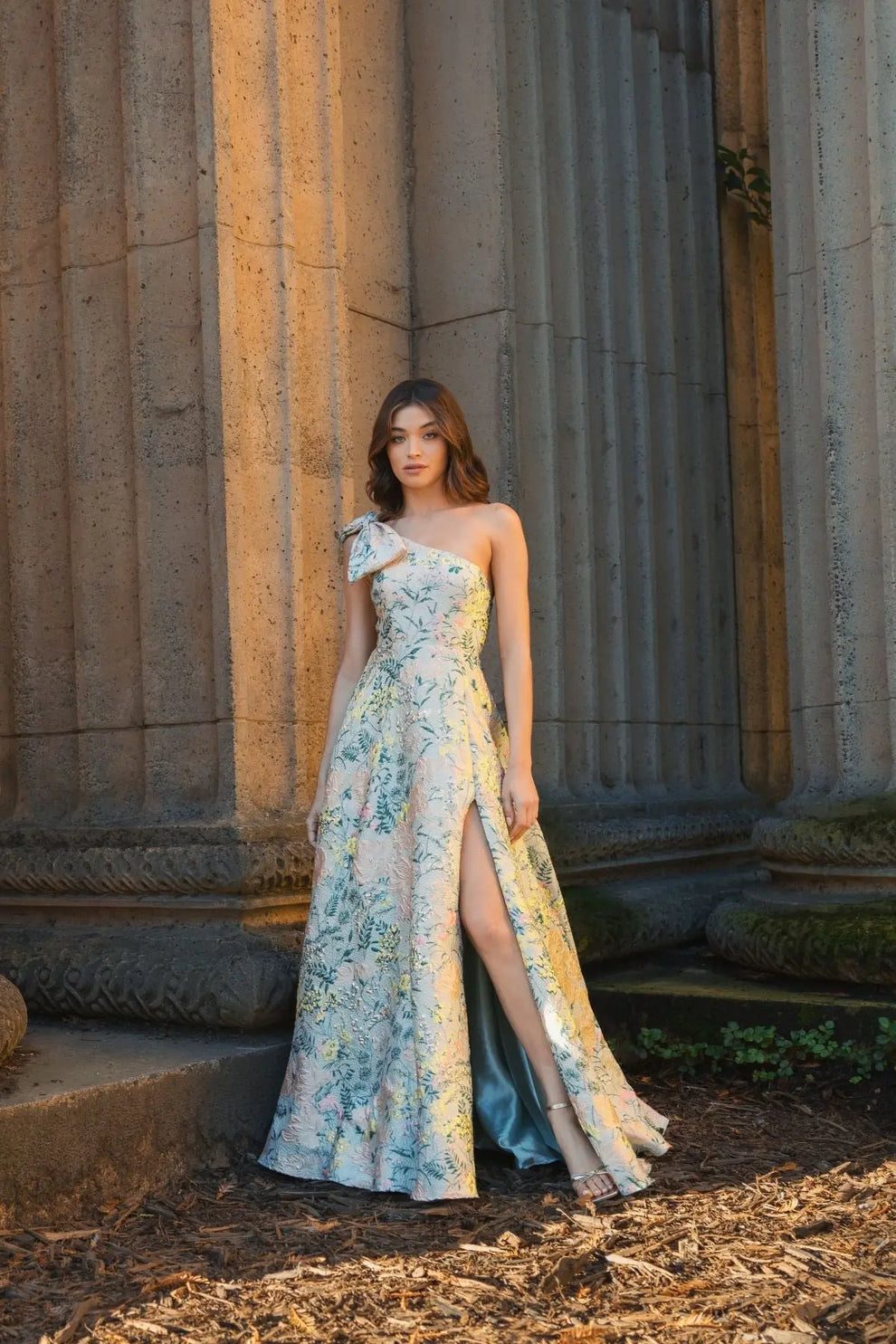 One-Shoulder Floor-Length Lace Formal A-Line Mac Duggal 9911919P