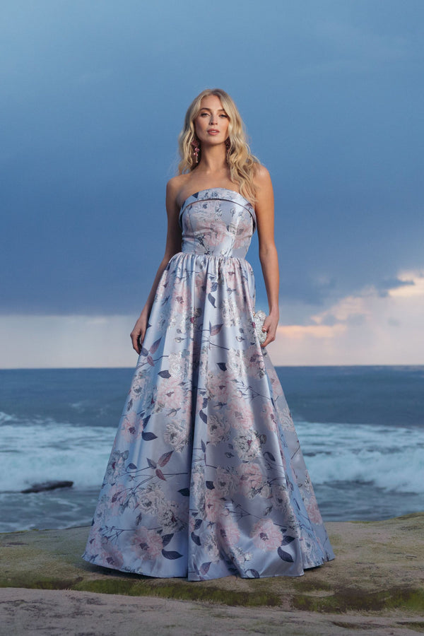 Long Formal Prom Floral A Line Dress Mac Duggal 11921