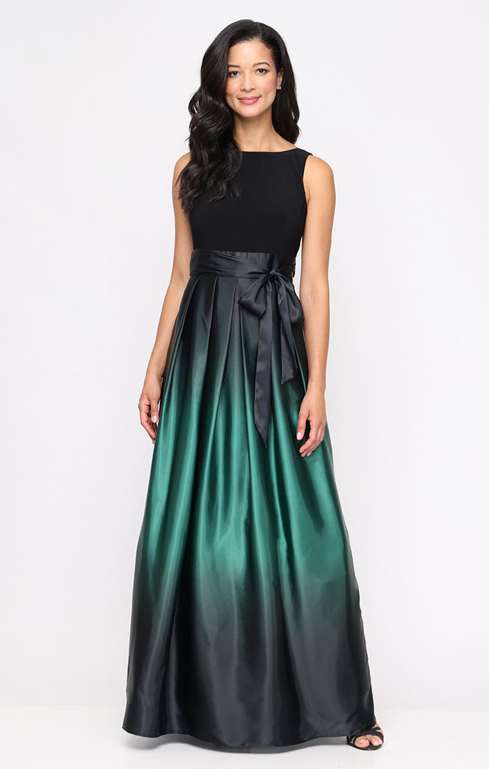 SL Fashions Petite Ombre-Skirt Gown - Fig