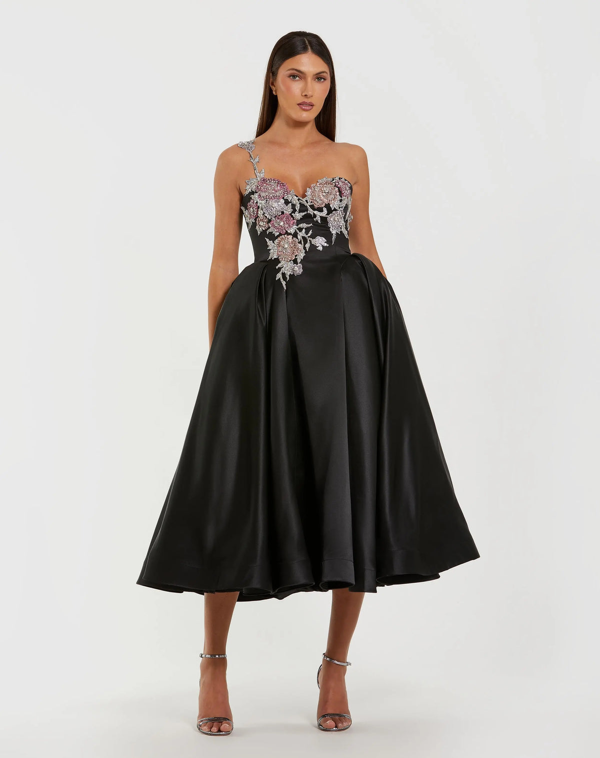 Cocktail Dresses Beaded Formal Cocktail Midi Dress Black Multi