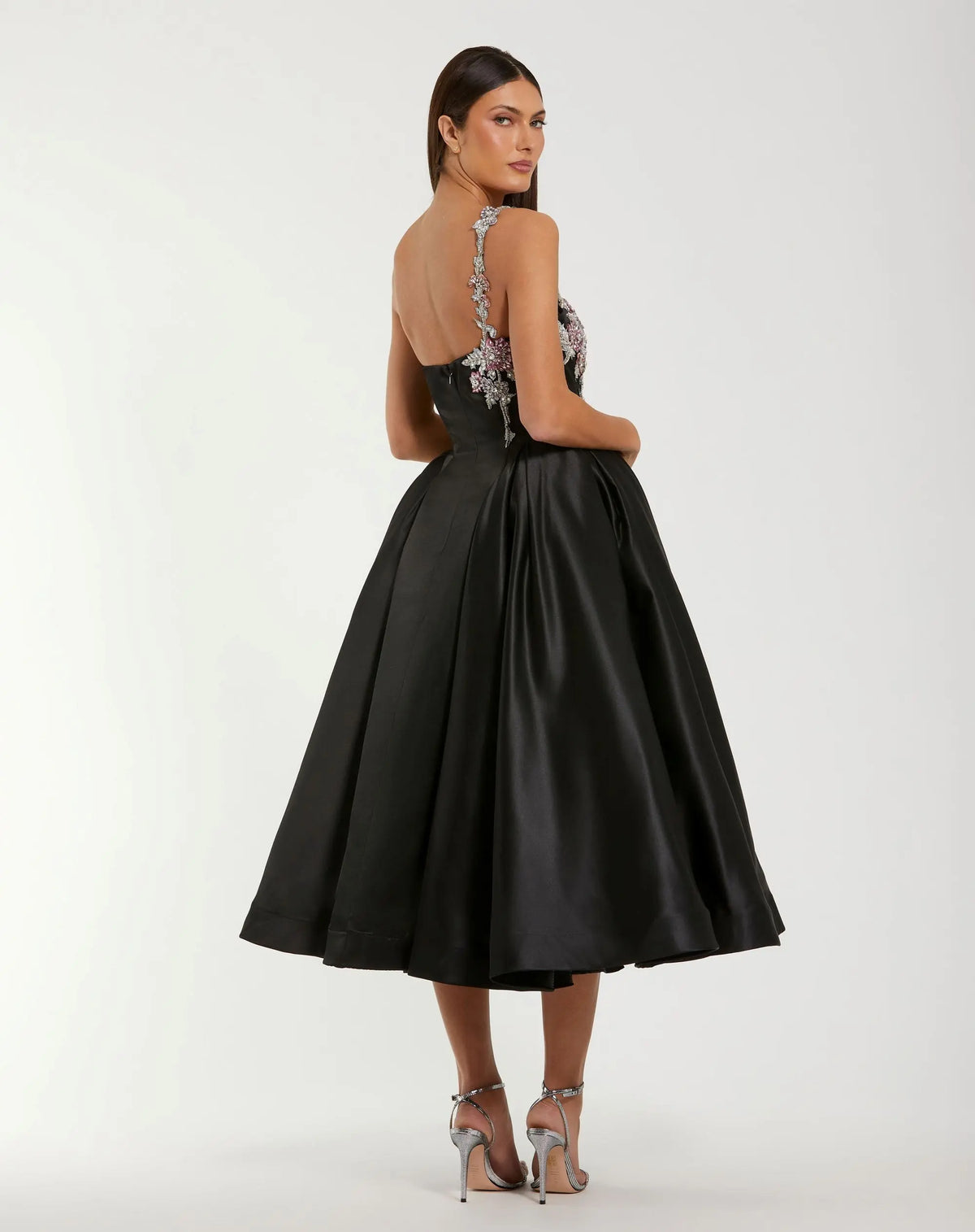 Cocktail Dresses Beaded Formal Cocktail Midi Dress Black Multi