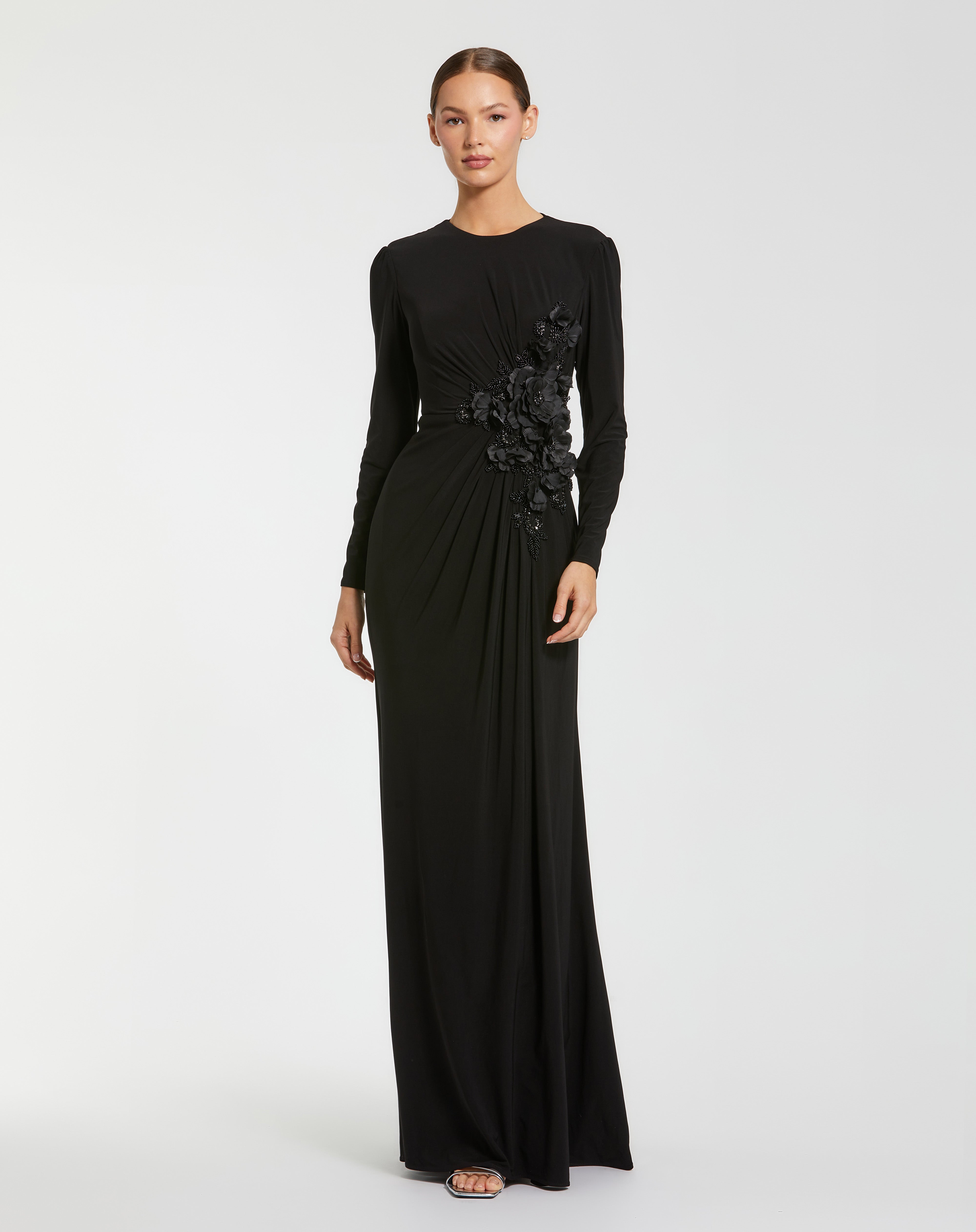 Crew High-Neck Floor-Length Jersey Formal Sheath Mac Duggal 11960