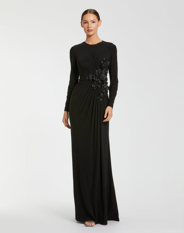 Crew High-Neck Floor-Length Jersey Formal Sheath Mac Duggal 11960