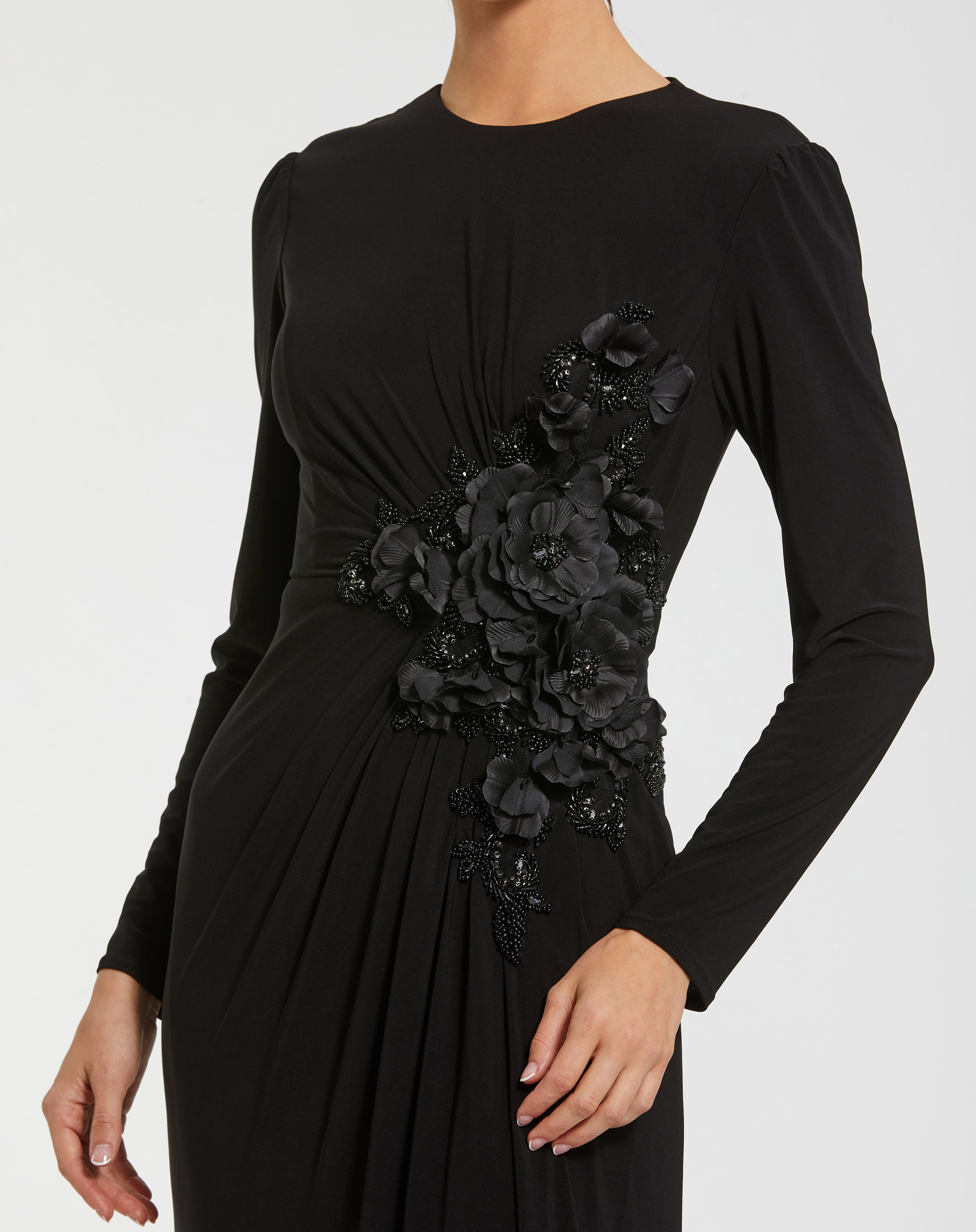 Crew High-Neck Floor-Length Jersey Formal Sheath Mac Duggal 11960