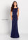 Formal Dresses Fitted Long Formal Evening Gown Navy Blue