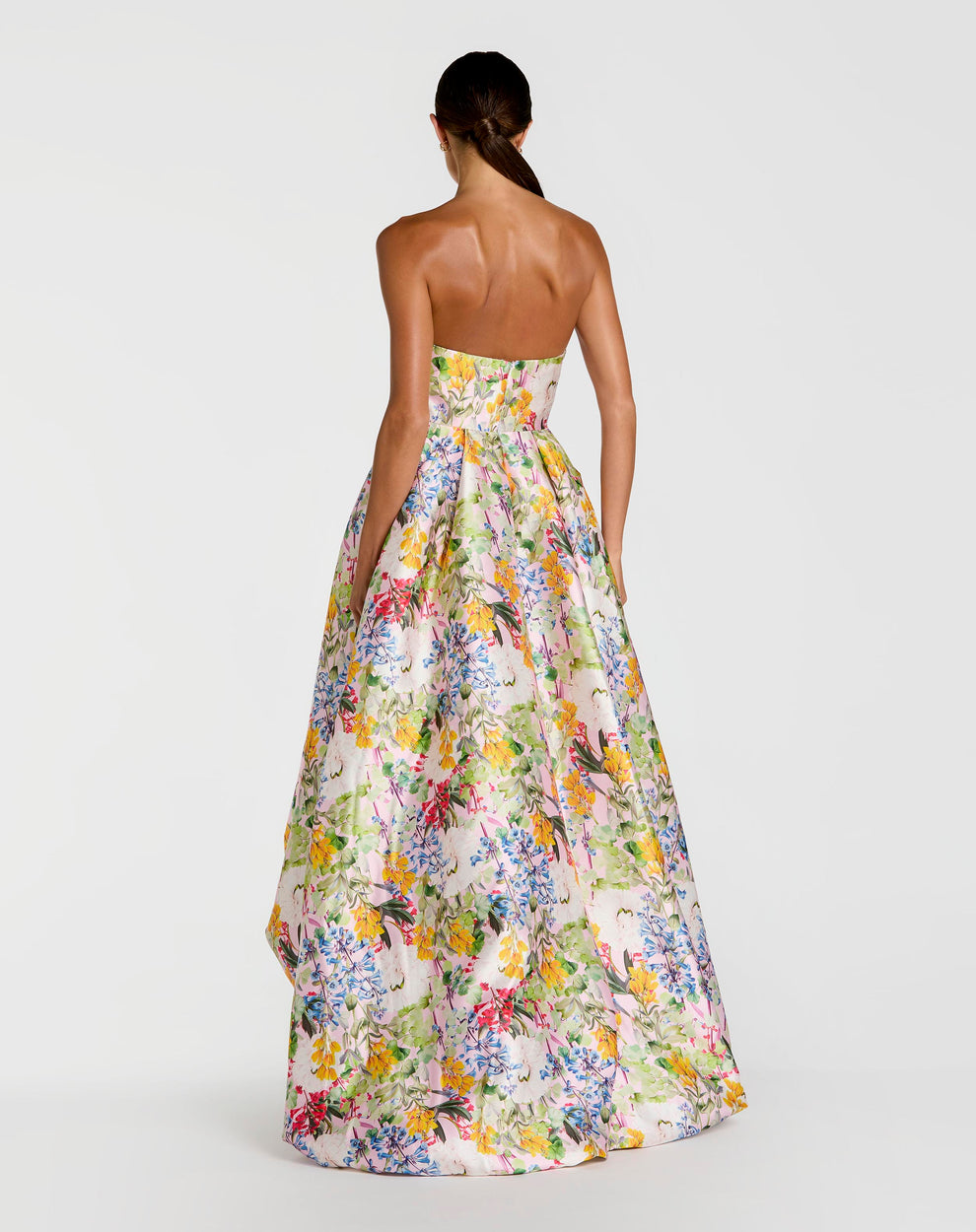 Prom Dresses High Low Formal Floral Print Prom Dress Mac Duggal 11991 Pastel Multi
