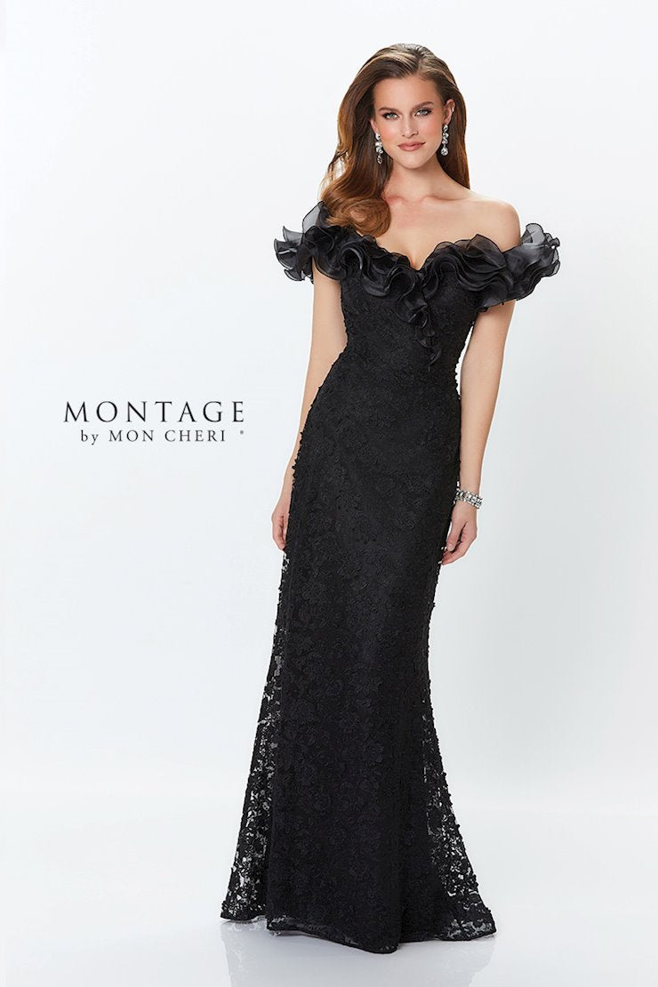 Montage 119931 Long Ruffle Formal Evening Dress