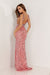 Prom Dresses Sequins Formal Long Prom Dress Hot Pink Silver