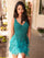 Cocktail Dresses Sleeveless Fitted Prom Short Dress TEAL