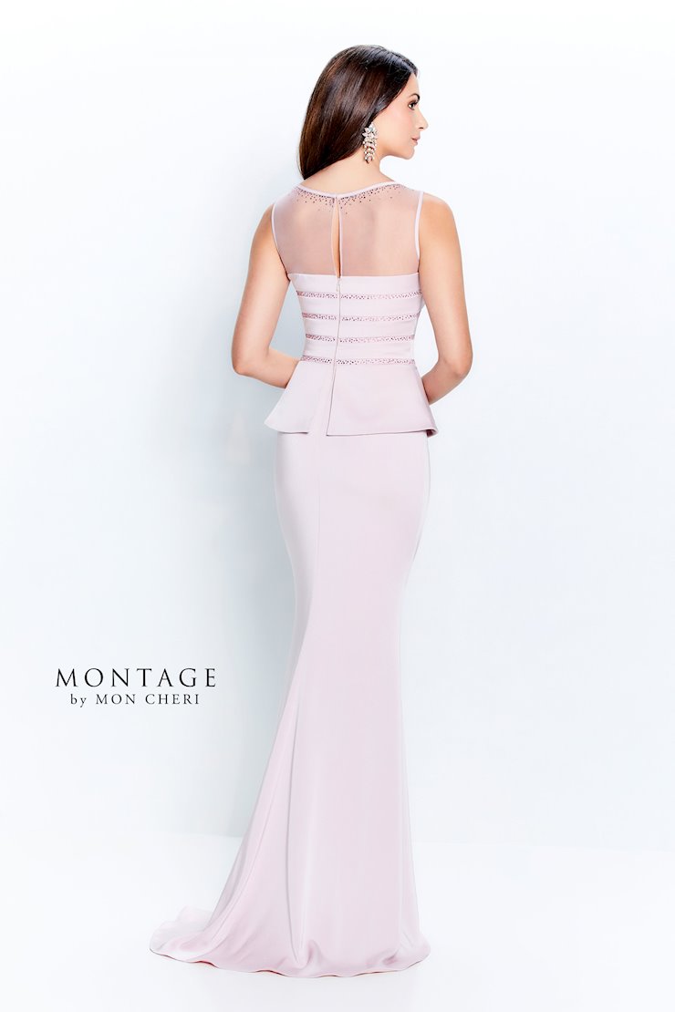 Montage 120903 Long Peplum Ruffle Formal Dress