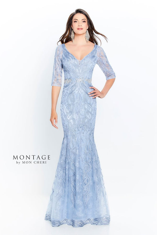 Milano Formals Sleeveless Jewel Neckline Lace Embellished Dress with Cape E2158 main image 1