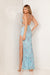 Prom Dresses Long Prom Side Cut Out Sequins Formal Dress Sky