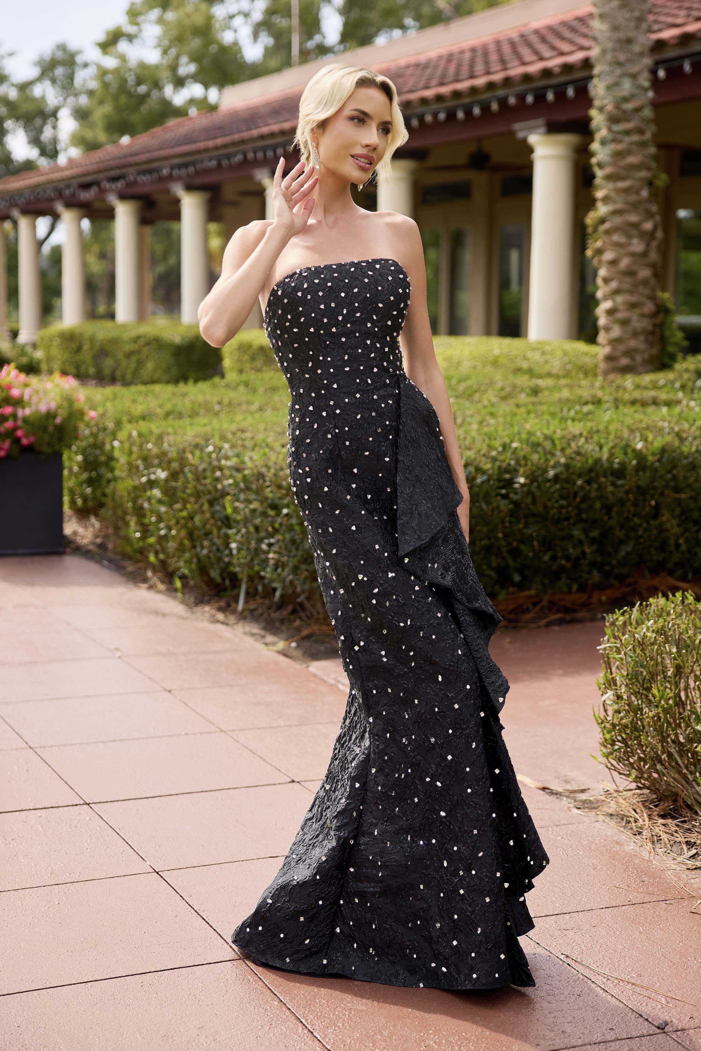 Prom Dresses Long Formal Evening Prom Ruffle Dress Primavera Couture 12212 Black
