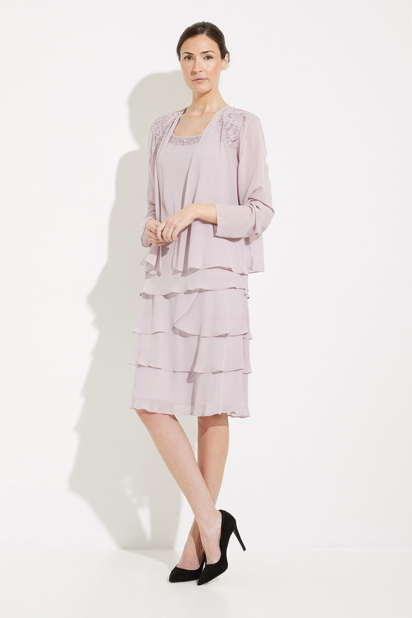 SL Fashions 122372 Short Beaded Tiered Jacket Dress