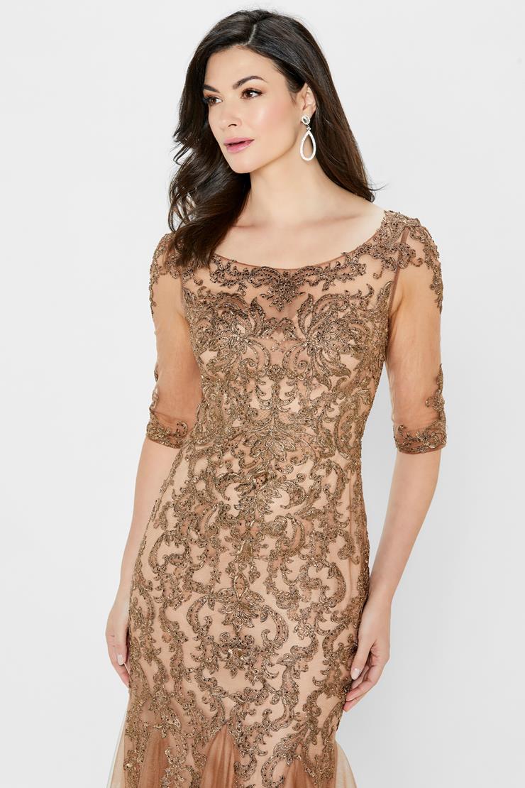 Montage 122901 Long Metallic Lace Fit Formal Dress