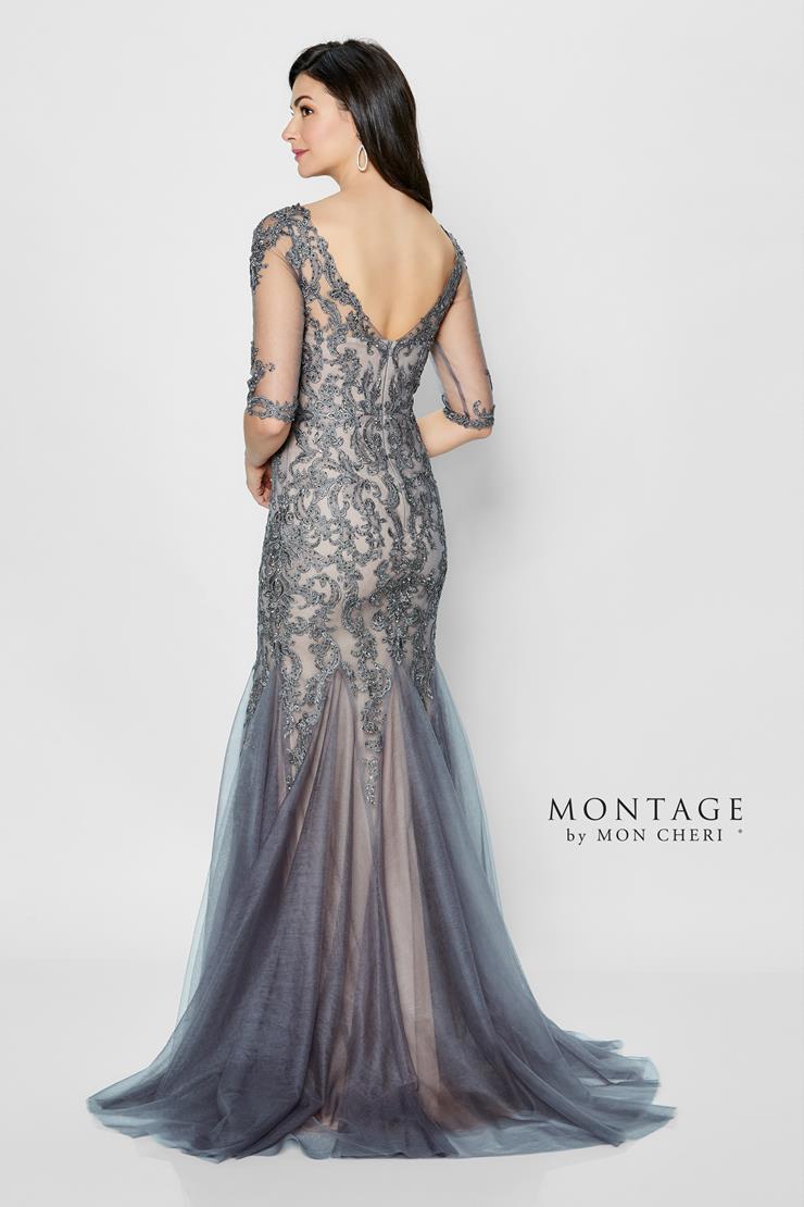 Montage 122901 Long Metallic Lace Fit Formal Dress