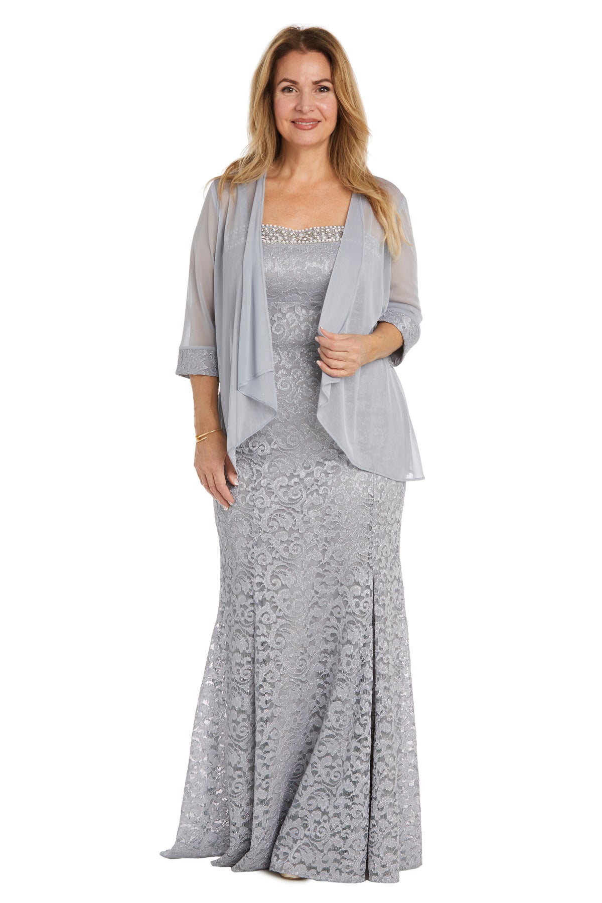 R&M Richards 1241 Long Formal Mother of the Bride Jacket Dress