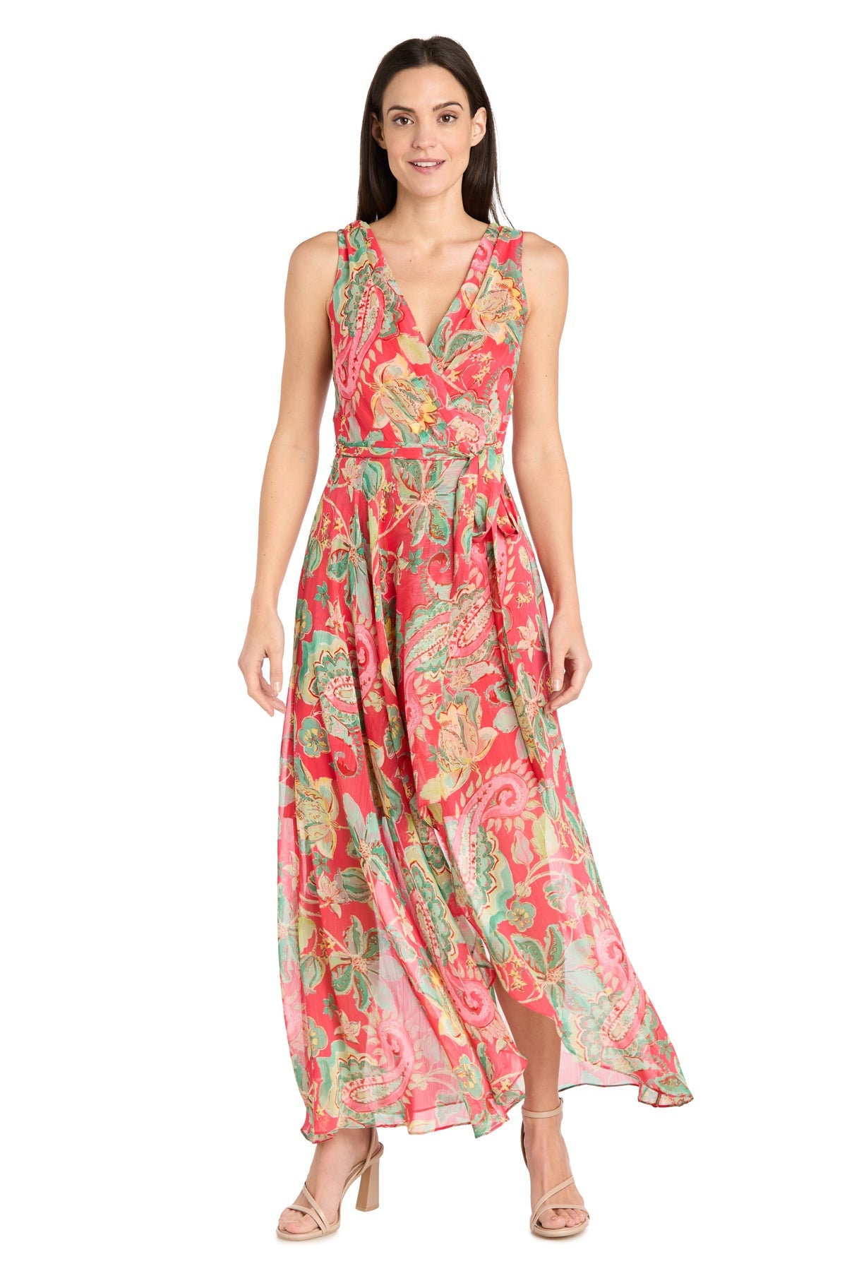 R&M Richards 1246P Printed High Low Petite Cocktail Dress