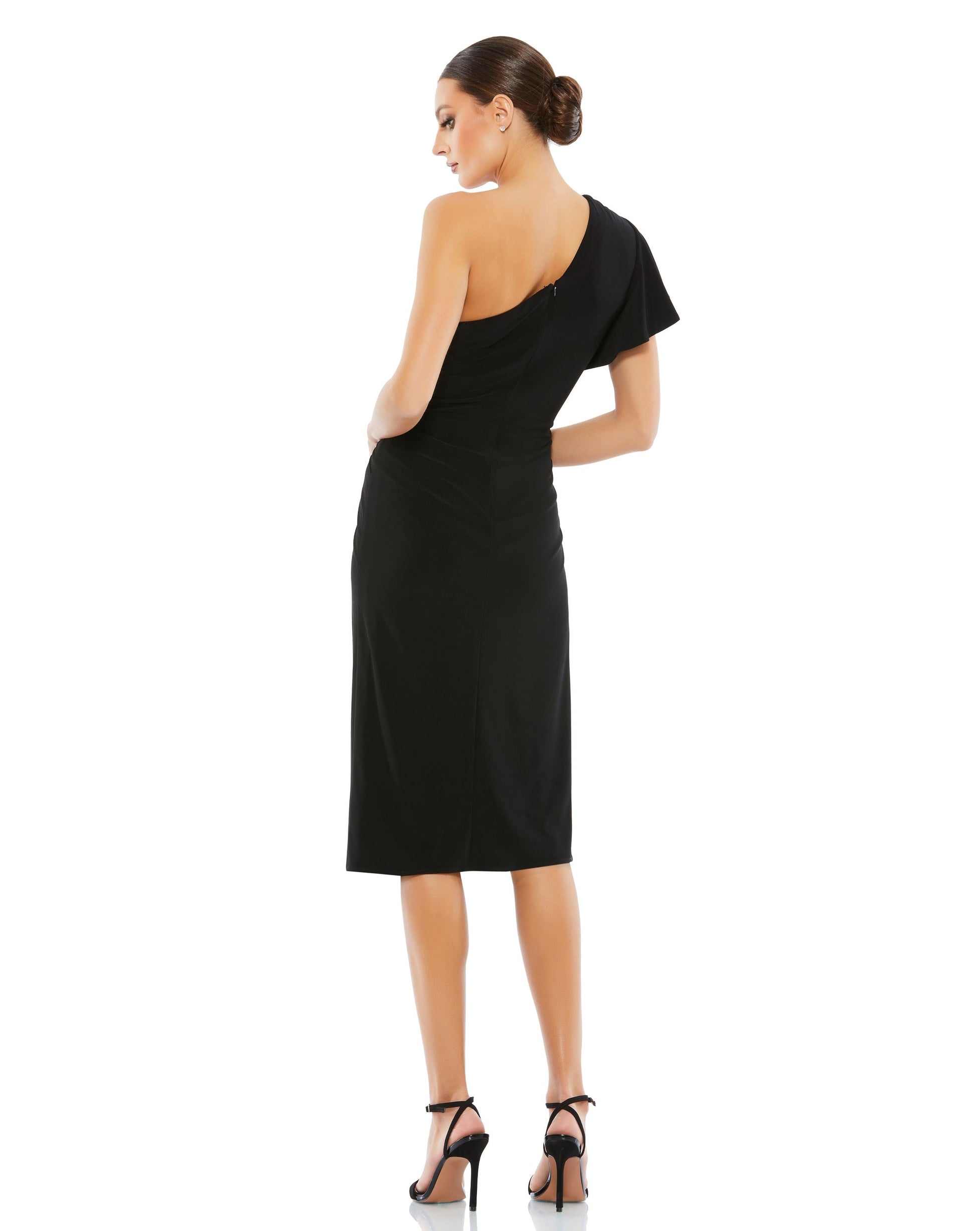 Mac Duggal 12480 Short Knotted Cocktail Midi Dress